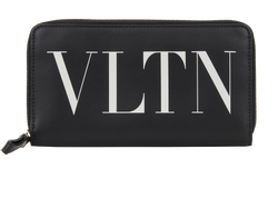 Valentino VLTN Zip Around Wallet, Calfskin, Black, PRS570, 3*